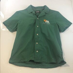 Scotch & Soda Shirt Men’s Small Cotton Sakura Embroidered Short Sleeve Button Up